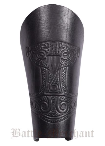 Armstulpe mit geprägtem Thorshammer, schwarz