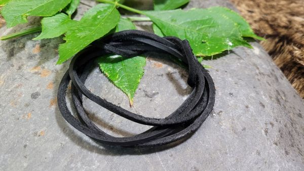 Lederband, Vierkantriemen, schwarz, 100 cm