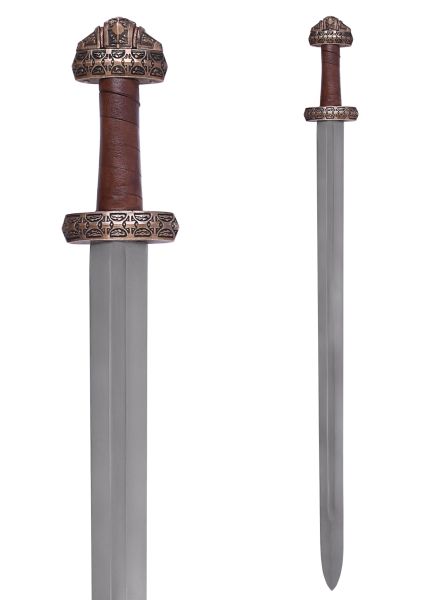 Wikingerschwert (Insel Eigg) mit Ledergriff, gehärtete Klinge