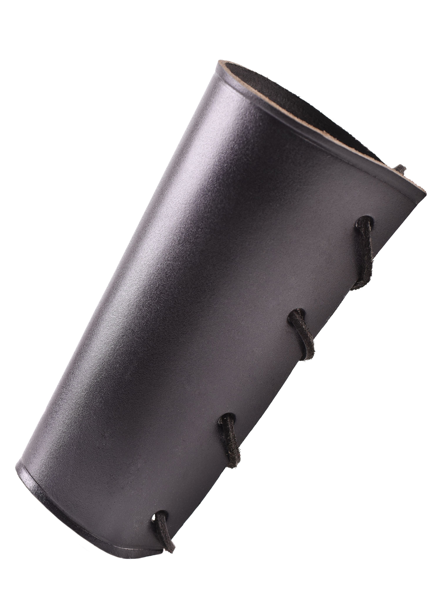 Bogenstulpe Armstulpe Armschutz schwarz mit Vierkantriemen aus Leder 