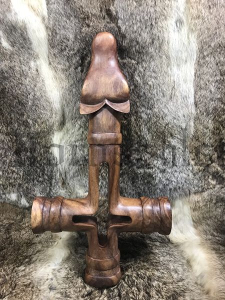 WOLFSKREUZ 49 cm Isländischer Thorshammer Handarbeit aus Holz, Wanddeko