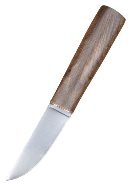 Wikinger Messer mit Walnussgriff und Lederscheide